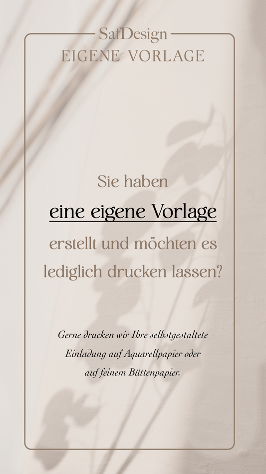 Selbstgestaltete Einladung – ganz nach Euren Vorstellungen