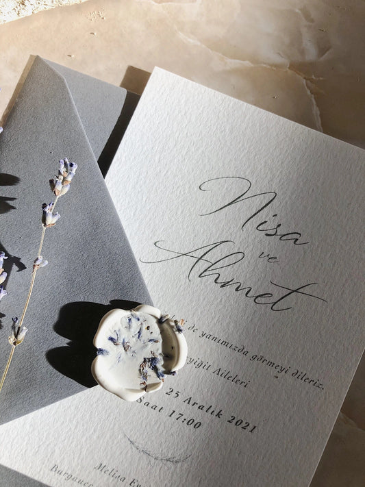 Dezente Einladung mit Lavendelblüten I "Lavendelliebe" SafDesign