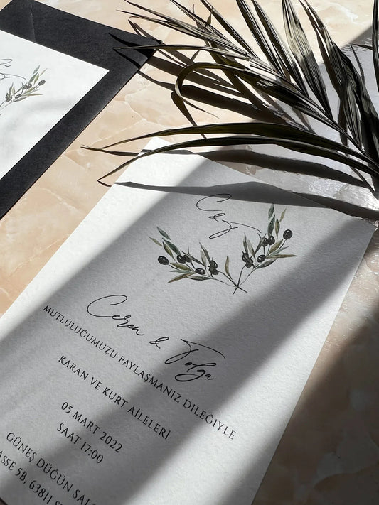 Olivenzweig Einladung I "Pure Olive" SafDesign