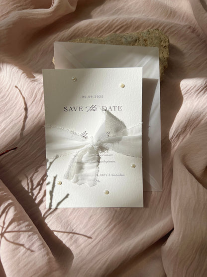 Carte de sauvegarde minimaliste I White Flower