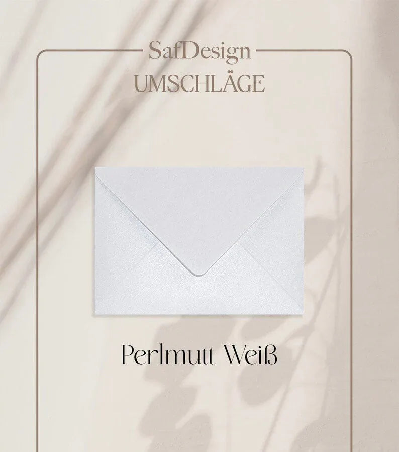 Kuvert Perlmutt Weiß