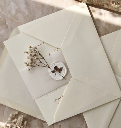 Dried Flower Invite. DIN A6 I Vintage Einladungset I Hochzeit