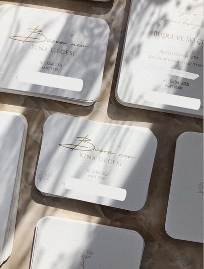 Rounded Edges Henna Karten A7 I Platzkarten I Hochzeit