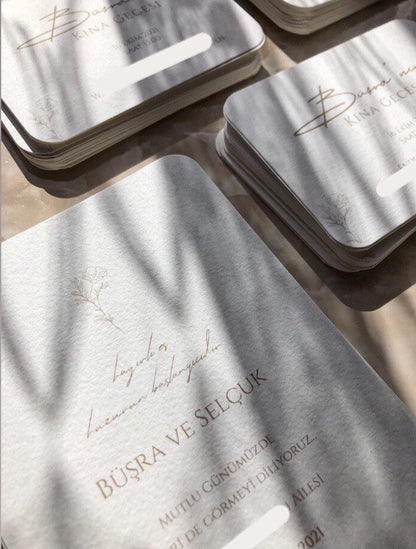 Rounded Edges Henna Karten A7 I Platzkarten I Hochzeit